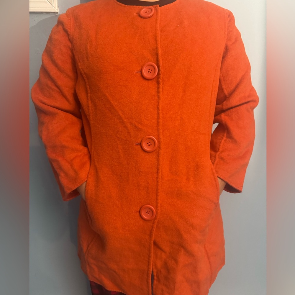 Sutton Studio Women’s Bright Orange Pea Coat